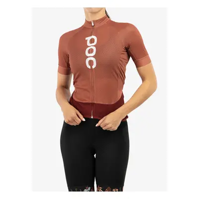 POC Essential Road Logo Jersey Női Kerékpáros Póló - himalayan salt/garnet red