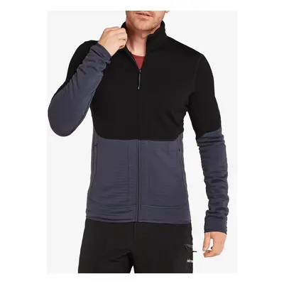 Icebreaker Merino RealFleece Descender LS Zip Cipzáras felső - graphite/black/cd