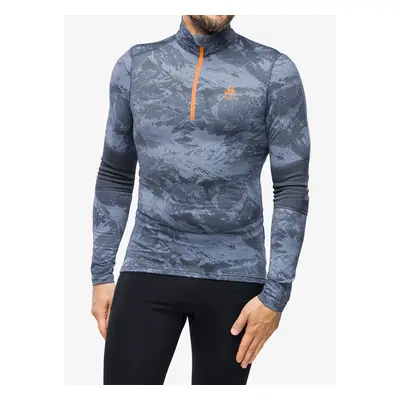 Odlo Whistler Eco BL Top Turtle Neck LS Half Zip Hőszigetelő felső - folkstone gray/india ink