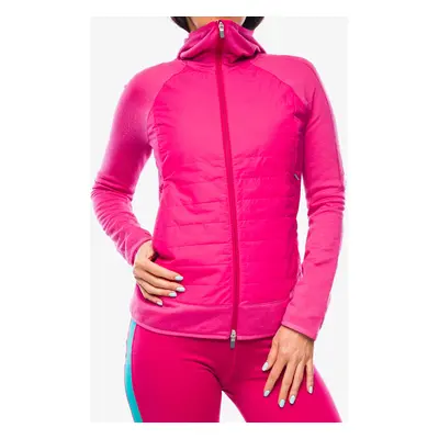 Icebreaker Merino Quantum Hybrid LS Zip Hoodie Női átmeneti kabát - pink/tempo