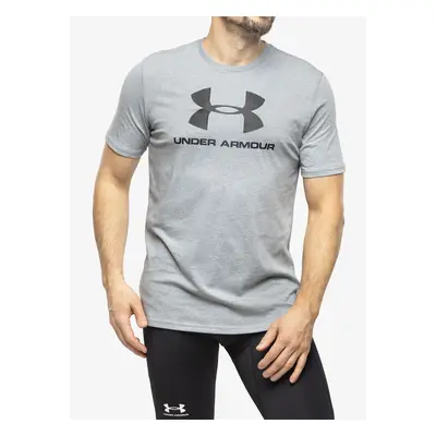 Under Armour Sportstyle Logo Short Sleeve Edzőpóló - steel light heather/black