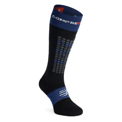 Compressport Alpine Ski Full Socks Túrasízokni - black/estate blue