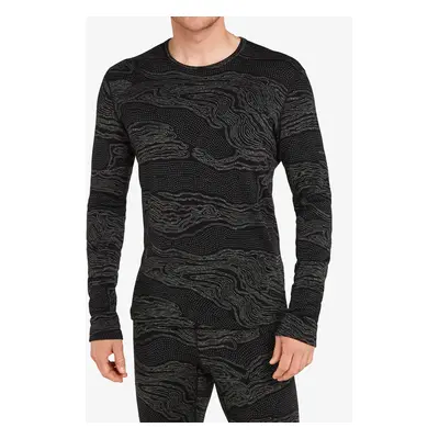 Icebreaker Merino Vertex LS Crewe Snow Guide Termoaktív felső - black/galaxy/j