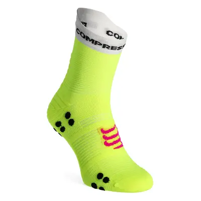 Compressport Pro Racing Socks v4.0 Run High Futózokni - safe yellow/white