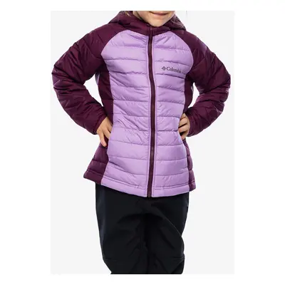 Columbia Powder Lite Girls Hooded Jacket Lánykabát - gumdrop/marionberry