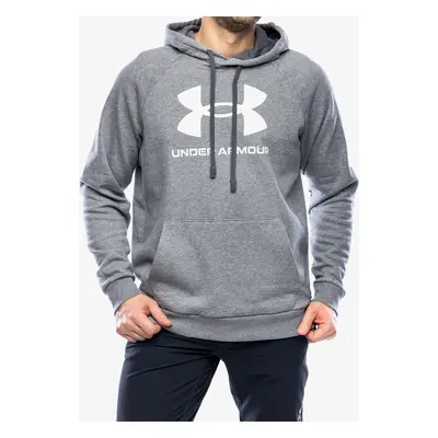 Under Armour Rival Fleece Logo Hoodie Férfi felső - castlerock light heather/white