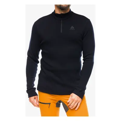 Odlo Merino BL Top Turtle Neck LS Half Zip Hőszigetelő felső - black