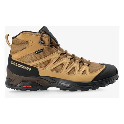 Salomon X Ward Leather Mid Gtx Túracipők - kangaroo/black/gold