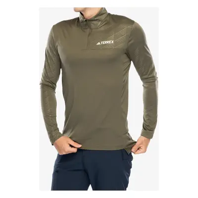 adidas TERREX Multi Half Zip Longsleeve Tee Férfi pulóver - olive strata