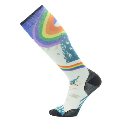 Smartwool Ski Zero Cushion Rainbow Trails Print OTC Socks Sízokni - laguna blue