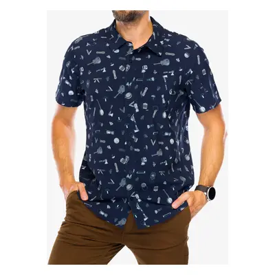 Smartwool Printed Short Sleeve Button Down Férfi ing - deep navy