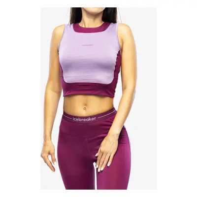 Icebreaker ZoneKnit Cropped Bra-Tank Női Top - purple