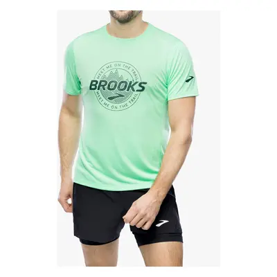 Brooks Distance Short Sleeve 3.0 Gyorsan száradó póló - hyper green/brooks