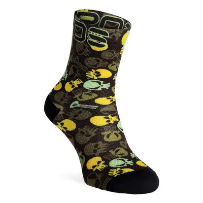 Karpos Green Fire Socks Női biciklis zokni - black/rifle green/buttercup