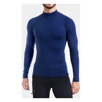 Sensor Merino DF Tee L/S Zip Termoaktív Felső - deep blue