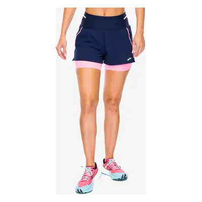 Brooks High Point 3in 2-in-1 Short 2.0 Női rövid futónadrág - navy/neo pink