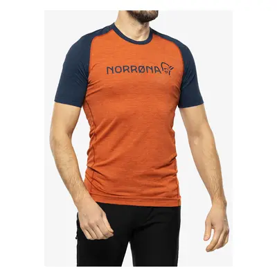 Norrona Fjora Equaliser Lightweight T-Shirt Kerékpáros Póló - rooibos tea/indigo night