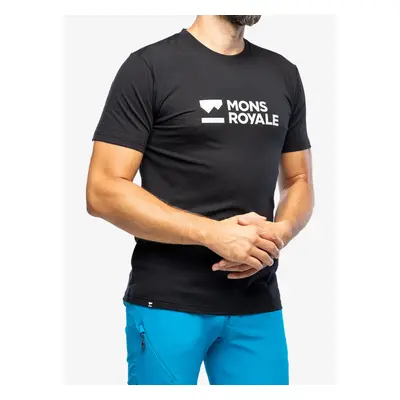 Mons Royale Icon T-Shirt Kerékpáros póló - black/brand lock up