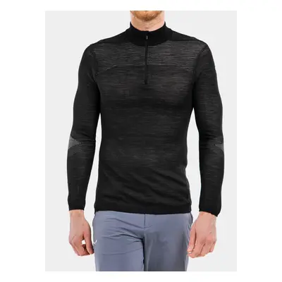 Smartwool Intraknit Merino 1/4 Zip Termoaktív Felső - black/white