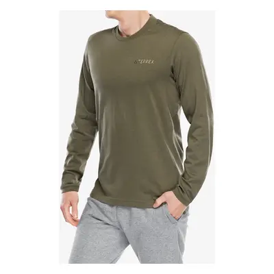 adidas TERREX Xploric Logo LS Tee Hosszúujjú - olive strata