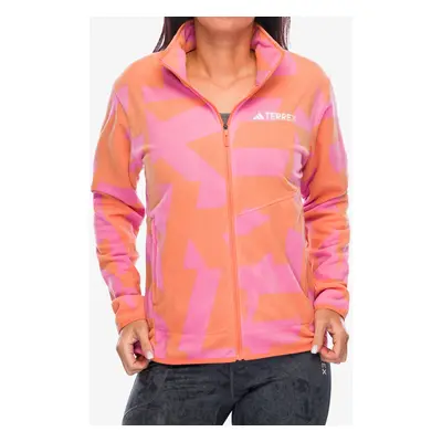 adidas TERREX Multi Printed Full Zip Fleece Jkt Női polárfelső - amber tint/pink fusion