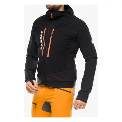 Mammut Aenergy SO Hybrid Hooded Jacket Softshell Kabát - black/vibrant orange