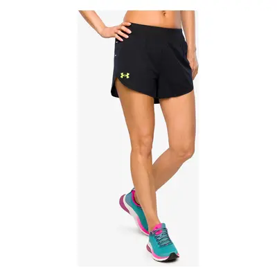 Under Armour Lighter Than Air Short Női Rövid Futónadrág - black/black/lime surge