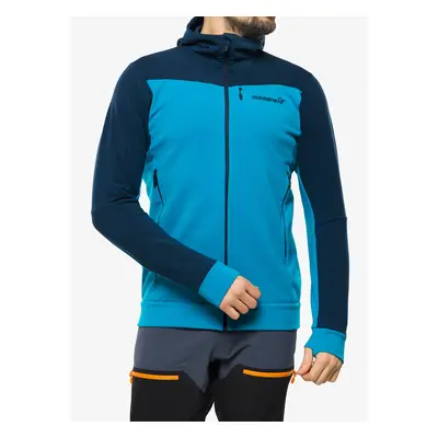 Norrona Falketind Warmwool2 Stretch Zip Hood Férfi Felső - hawaiian surf/indigo night