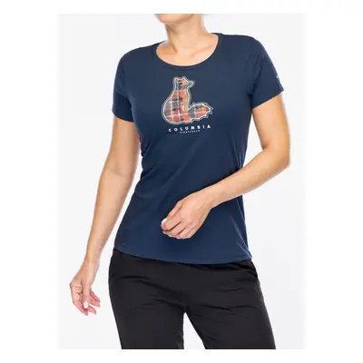 Columbia Daisy Days S/S Graphic Tee Női pamutpóló - collegiate navy/foxy omblur