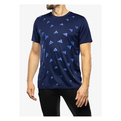 adidas Brand Love Graphic Tee Futópóló - dark blue/blue fusion