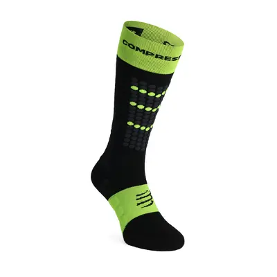 Compressport Alpine Ski Full Socks Sízokni - black/safe yellow