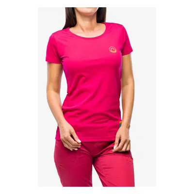 La Sportiva Climbing on the Moon T-Shirt Női pamutpóló - fucsia/giallo