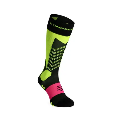 Compressport Ski Mountaineering Full Socks Túrasízokni - safe yellow/black