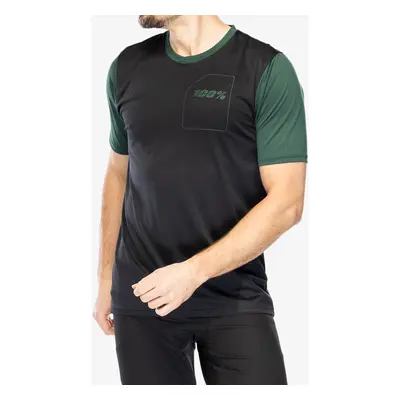 100% Ridecamp Jersey Kerékpáros póló - black/forest green