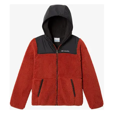 Columbia Boys Rugged Ridge Hooded Overlay Fiú kabát - warp red/shark/warp red