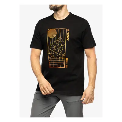 adidas TERREX Mountain Fun Graphic Tee Pamutpóló - black/semi impact orange