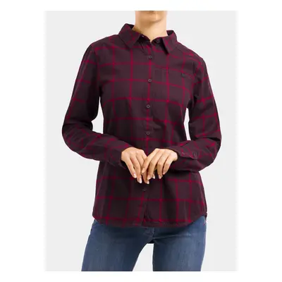 Black Diamond Serenity LS Flannel Shirt Női Ing - bordeaux/vermillion plaid