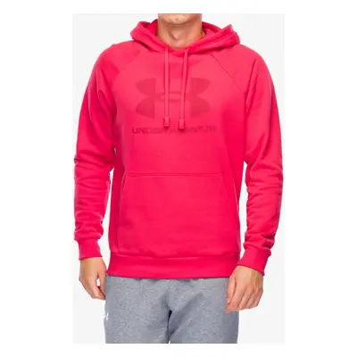 Under Armour Rival Fleece Logo Hoodie Kapucnis felső - racer red/racer red