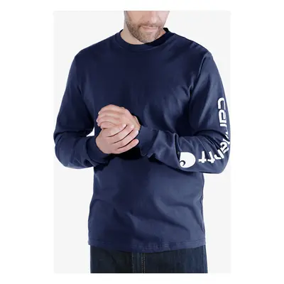 Carhartt Sleeve Logo T-Shirt L/S Hosszú ujjú póló - navy