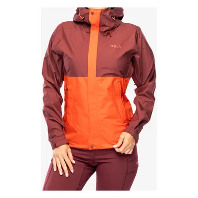 Rab Downpour Eco Jacket Női Esőkabát - deep heather/red grapefruit