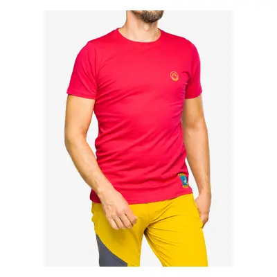 La Sportiva Climbing on the Moon T-Shirt Pamutpóló - fucsia/giallo