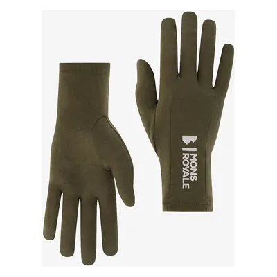 Mons Royale Volta Merino Glove Liner Kesztyű - dark olive