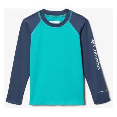 Columbia Sandy Shores Long Sleeve Sunguard Fiú Pulóver - aqua/dark mountain