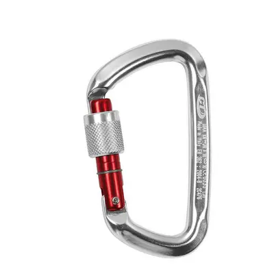 Climbing Technology D-Shape CF SG Karabiner - silver/red