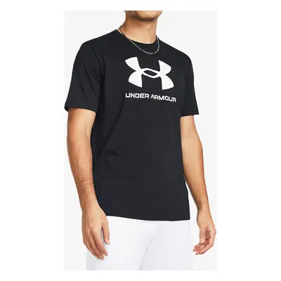 Under Armour UA Logo Short Sleeve Pamutpóló - black/white