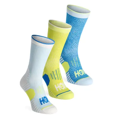 Hoka Crew Run Sock 3-Pack Futózokni - diva blue/ice/primrose