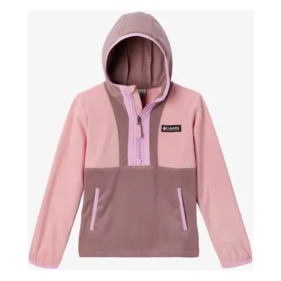 Columbia Back Bowl Lite Half Zip Hoodie Fiú pulóver - salmon rose/fig/cosmos