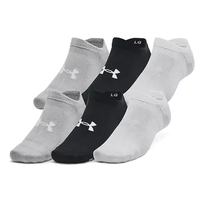 Under Armour Essential 6-Pack No Show Socks Zokni - black/black/halo gray