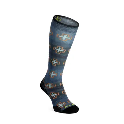 Smartwool Ski Zero Cushion Paths Crossed Print OTC Socks Sízokni - deep navy