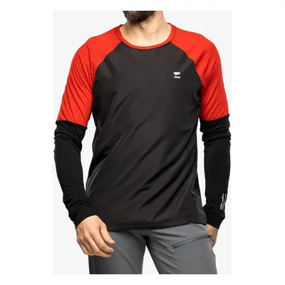 Mons Royale Tarn Merino Shift Wind Jersey Kerékpáros Felső - retro red/black